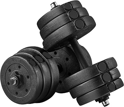Yaheetech 25kg Adjustable Dumbbell Set Pair 2 Bar 12 Plates Home Gym