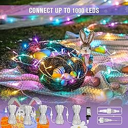 JMEXSUSS Easter Lights Multicolor Clear Wire
