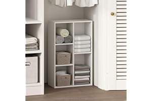 Furinno Reed Closet Organizers and Storage, 5-Cube Reversible Closet Shelves, Closet Organization, 9.4" x 19.5" x 31.5", for 