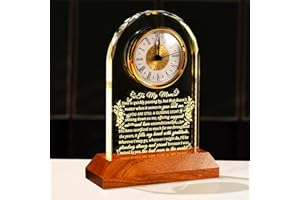 Ornalrist Gifts for Mom from Son, Daughter - Mother's Day, Birthday Gifts for Mom - to My Mom Glass Clock with Wooden Warm Light Base