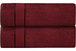 CRAFTBERRY Luxury Bath Sheets| 100% Cotton| Soft, Plush, Thick, Fluffy, Highly Absorbent, Quick Dry| Home, Gym, Pool, Hotel, Shower| Oversized Large Towel Set for Bathroom| Set of 2| 35 x 70| Dark Red / Burgundy