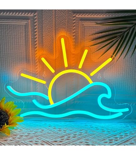 Amazon.com: Sun Neon Sign for Wall Decor Aesthetic Yellow Sun Neon