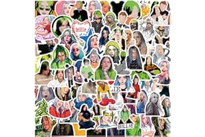 Yuyul 110Pcs Singer Billie Stickers, Pop Music Super Star Graffiti Sticker Patches for Fans, Waterproof Vinyl Decals for Hydr