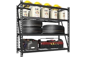 BILT HARD 72" W x 24" D Heavy Duty Garage Shelving, 72" H Storage Shelves, 5-Tier Industrial Metal Shelving Units with Adjustable Shelf, Steel Wire Utility Storage Shelves, 8000 LBS