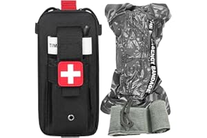 Vviitop Tourniquet Pouch (Israeli Bandage + IFAK Pouch), Small Trauma Medical Kit Tactical First Aid for Camping and Hiking (Black)