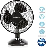 Signature 9” 2 Speed Desk Fan with Oscillation Black S40008B view 3