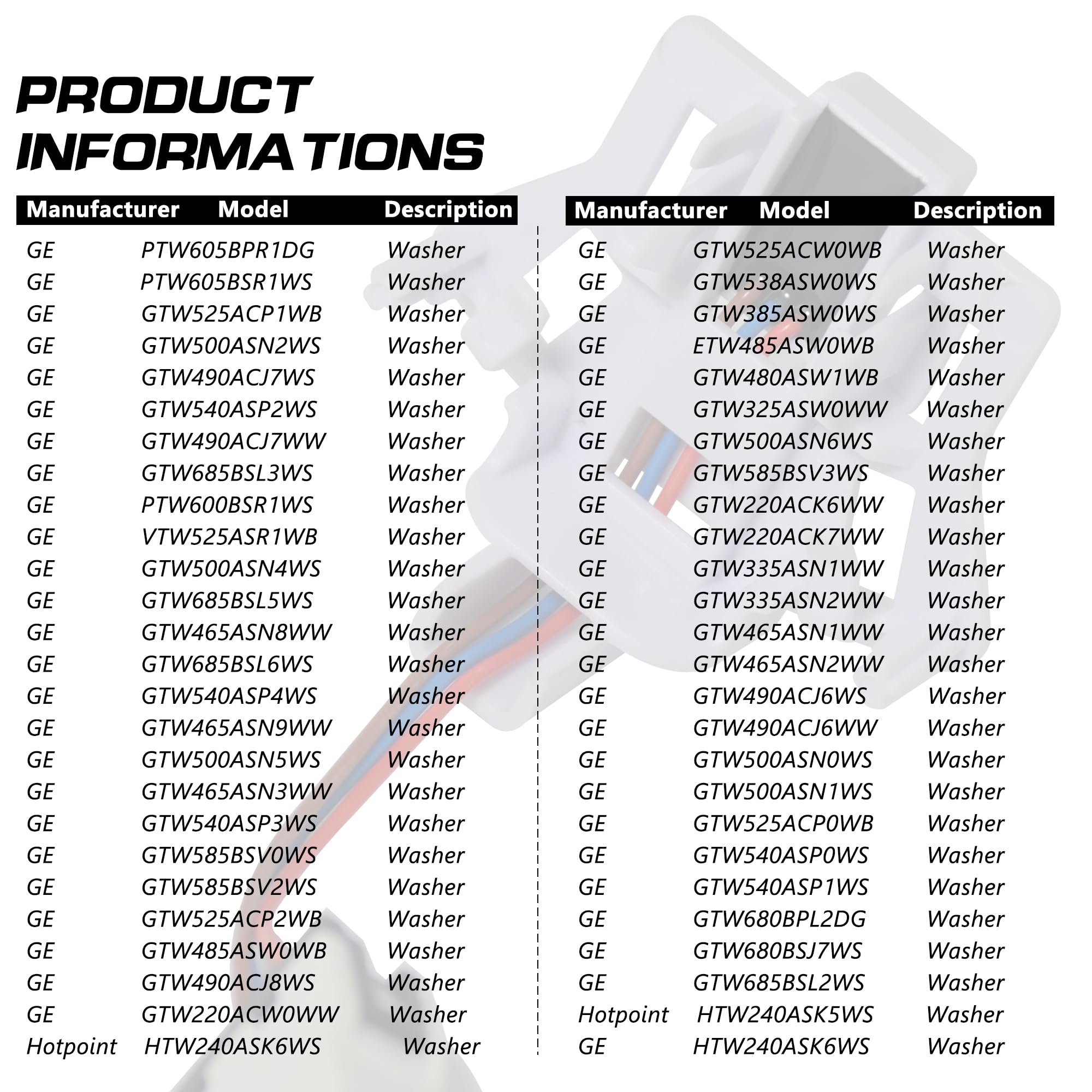 ZNTVW WH03X32158 Washer Speed Sensor Compatible with GE Washing Machine WH12X26330 Hotpoint Washer Parts Replaces WH12X25294 AP7020336 PS16619248 EAP16619248