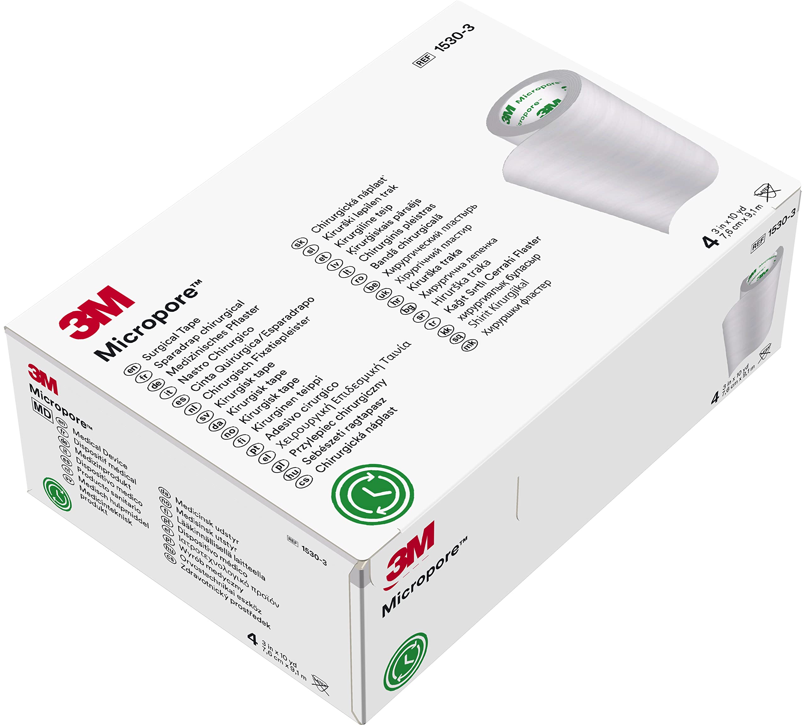 Micropore 3M MM1530-3 3M MICROPORE SURGICAL TAPE 7.5CM X 10M (Pack of 4)