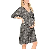 Nursing Dresses Breastfeeding Dress for Women - V Neck Maternity Nursing Dress Flowy Boho Floral Vacation Dress