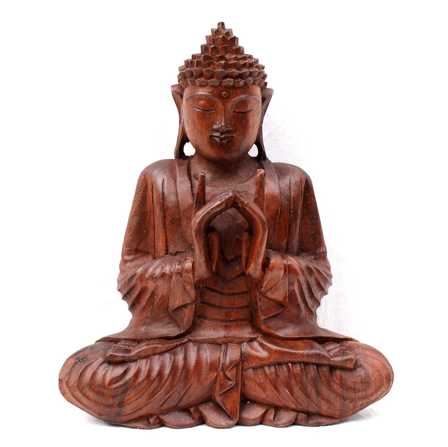 Amazon.de Thai indischen Buddha Statue aus Holz 30 cm handgeschnitzt Figur