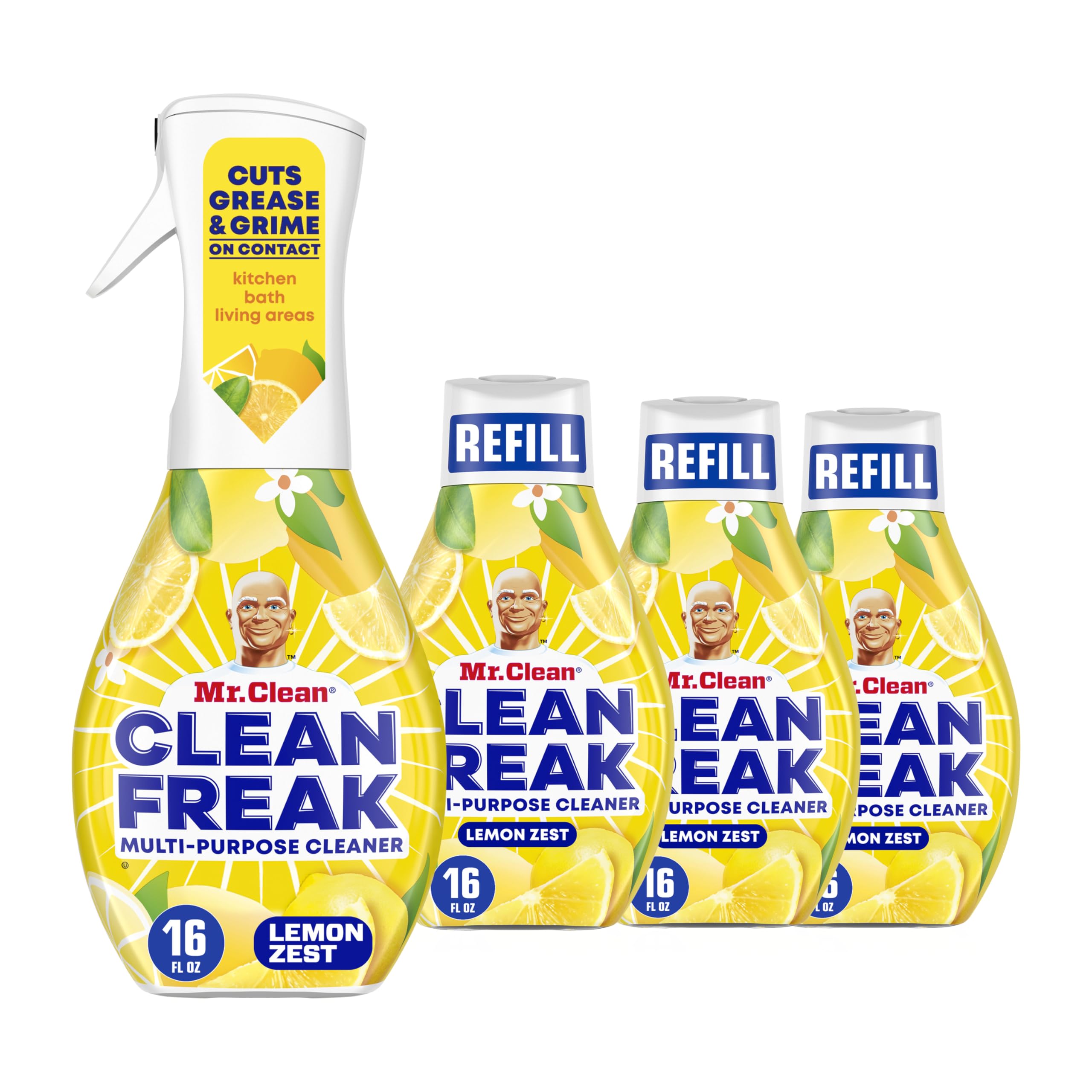 Photo 1 of 1 Mr. Clean Clean Freak Multi Surface Cleaning Spray, Refill Bundle, Lemon Zest Scent, 16 fl oz