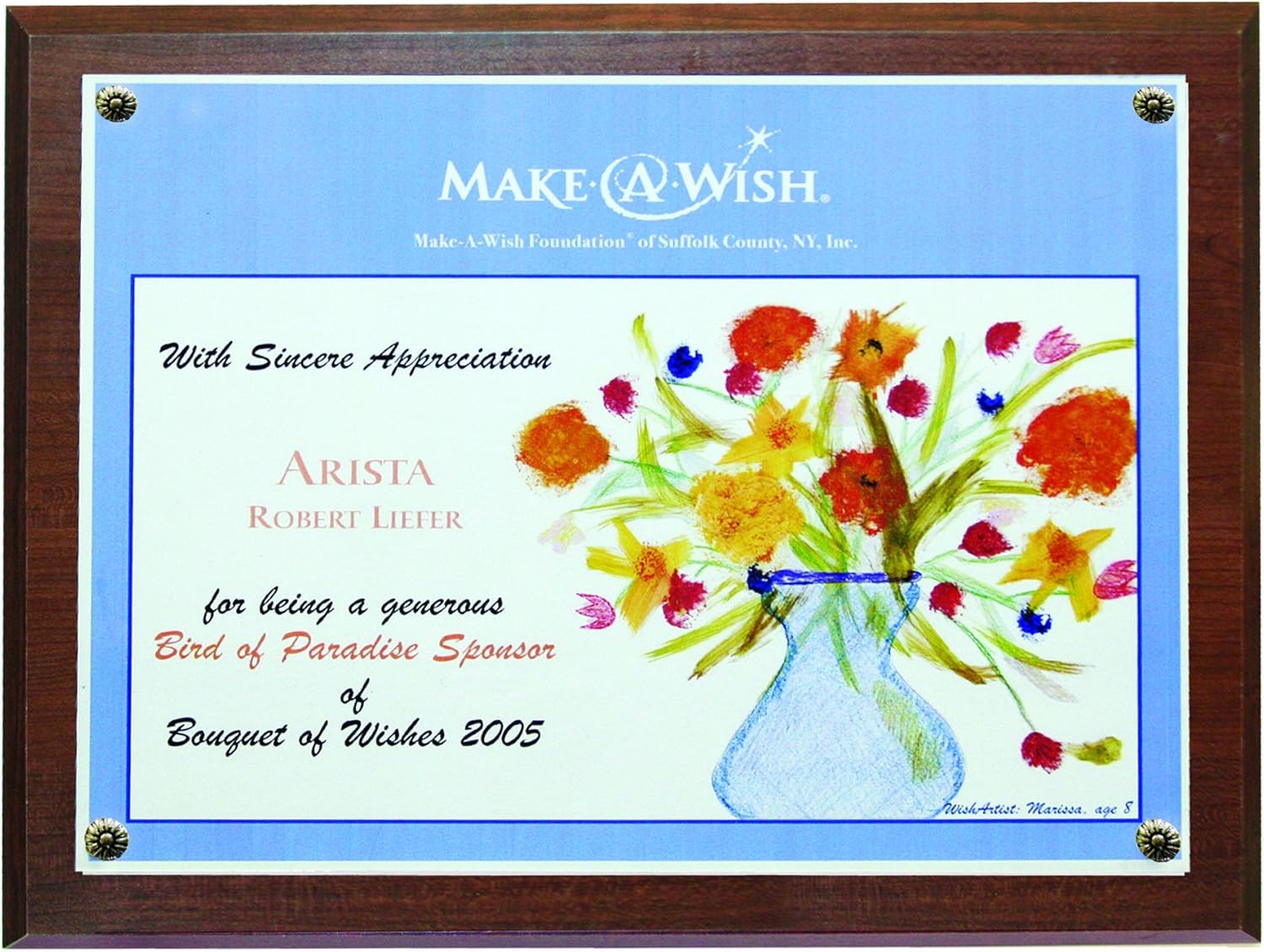 Award Plaque 13" x 10.5" Walnut : Document Frames : Office Products