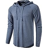 MUSE FATH Men's Long Sleeve Athletic Performance Lightweight Hoodie Sweatshirts