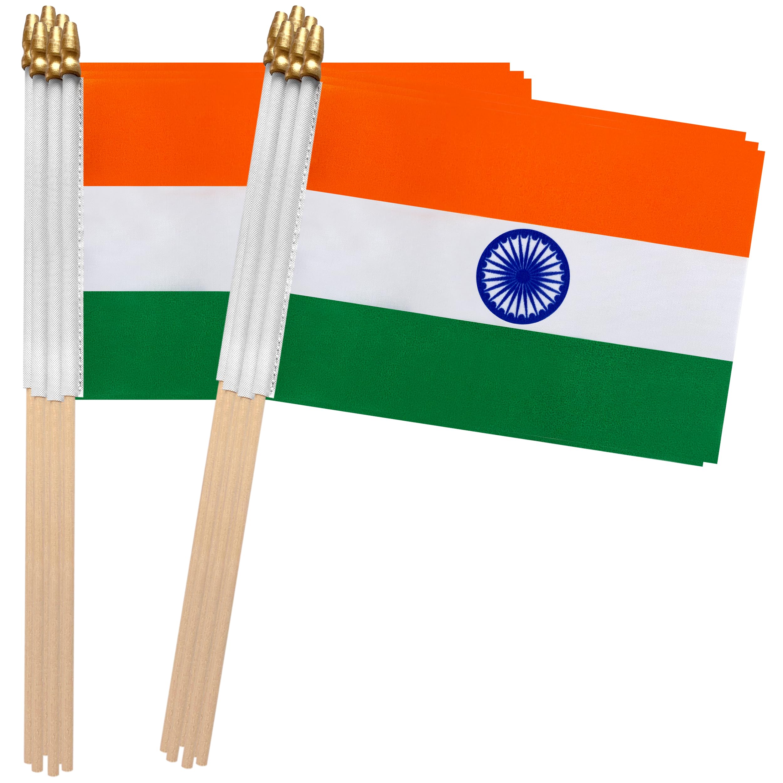 Photo 1 of TSMD India Stick Flag Indian Small Mini Hand Held Flags,5x8 Inch,12 Pack