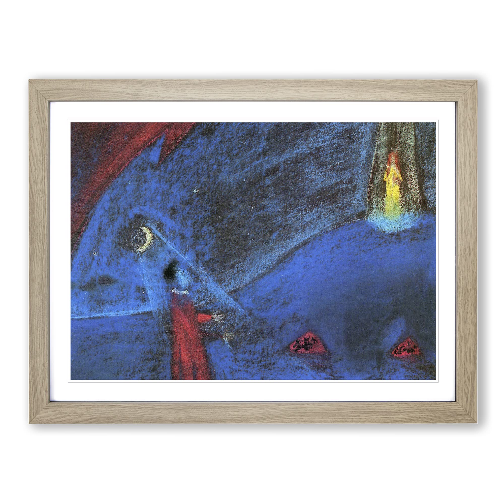 The Dreaming Boy Ii By Walter Gramatte Classic Painting Framed Wall Art Print, Ready to Hang Picture for Living Room Bedroom Home Office Décor, Oak A4 (34 x 25 cm)
