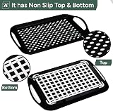 Zuvo Anti-Slip Food Serving Tray with Handles Set of 2 Black view 7