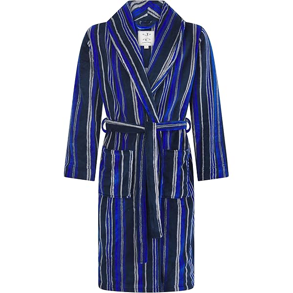 Albornoz Mujer Ducha Bata De Baño Hombre Polar Térmico Azul Con