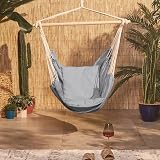 VonHaus Hanging Chair Outdoor Grey Garden Swing Seat 1 Seater Rope view 9