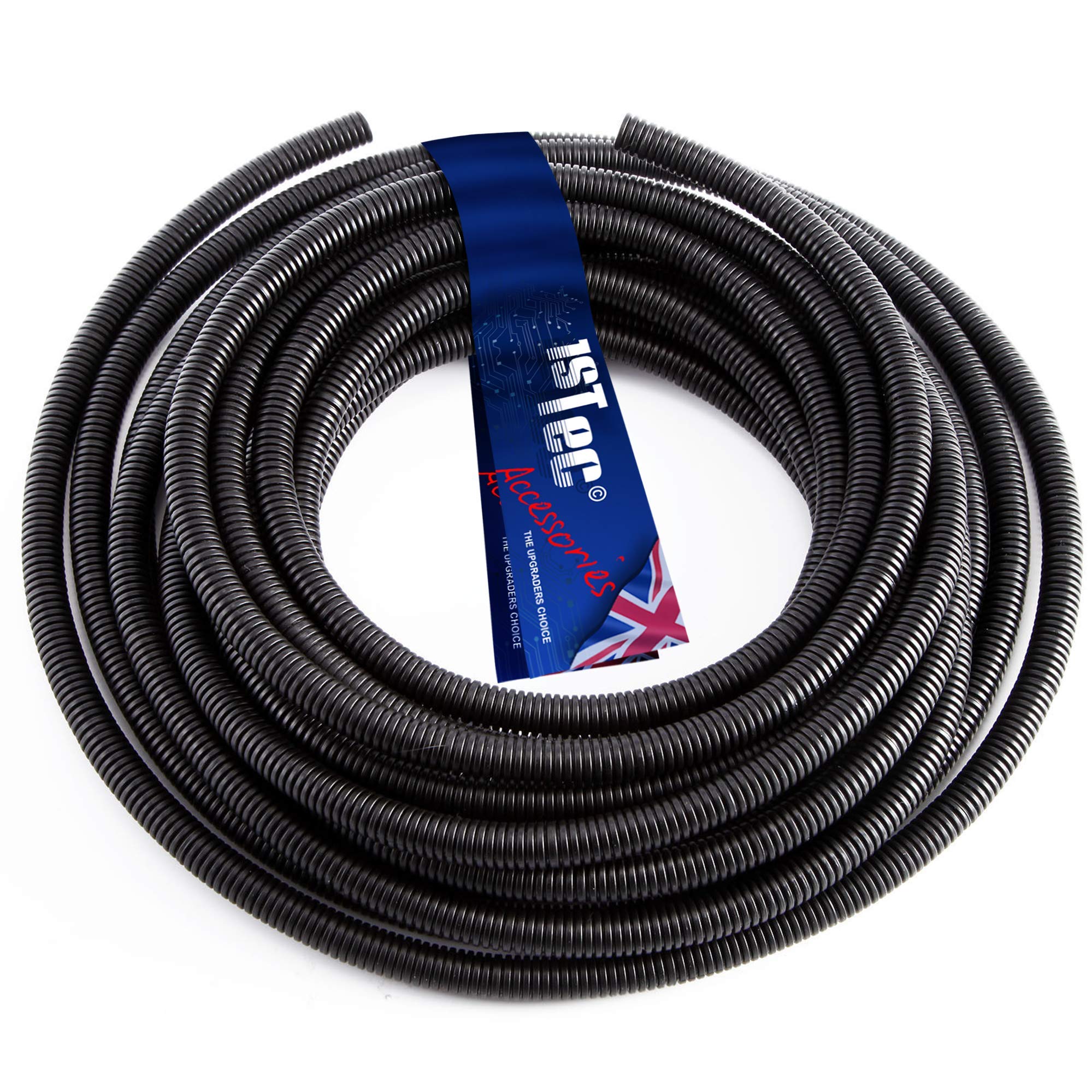 1STec 1.5m 20mm External 14mm Internal Underground Cable Conduit Ducting Hose Pipe Channel for TV Coax, Electric Wire, Garden Lights, Fish Pond Low Voltage Pumps, Power Socket Lead Burial 1.5 Metre