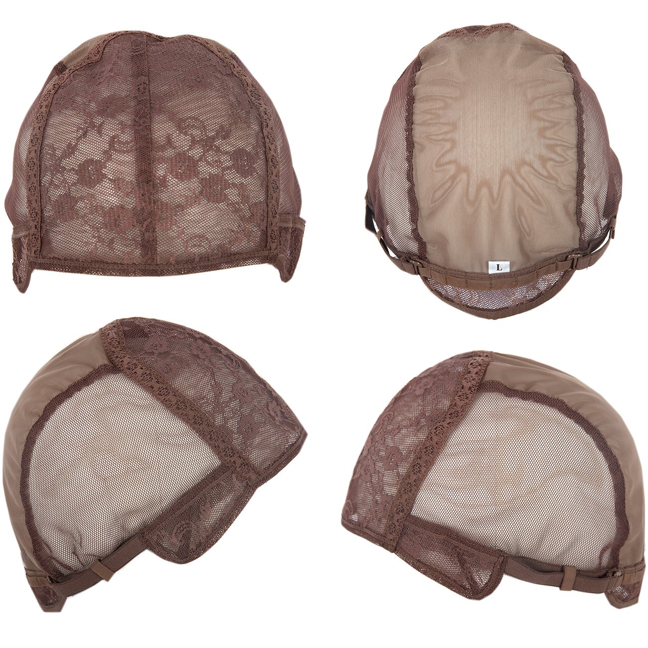 TANYAWIGS Large Light Brown Superfine Wig Cap for Making Wigs With Adjustable Strap And Spare Combs Easy DIY Swiss Lace Perfect Fit(Light brown 23.5 Large)