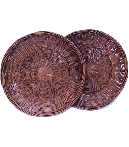 Amazon.com: Fox Run Brown Wicker Paper Plate Holders, 9 x 9 x 0.5