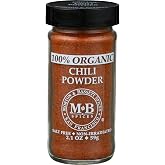 Morton & Bassett 100% Organic Chili Powder | Robust Blend for Tacos, Chili & Tex-Mex Dishes | Gluten Free, Salt Free, Non-GMO