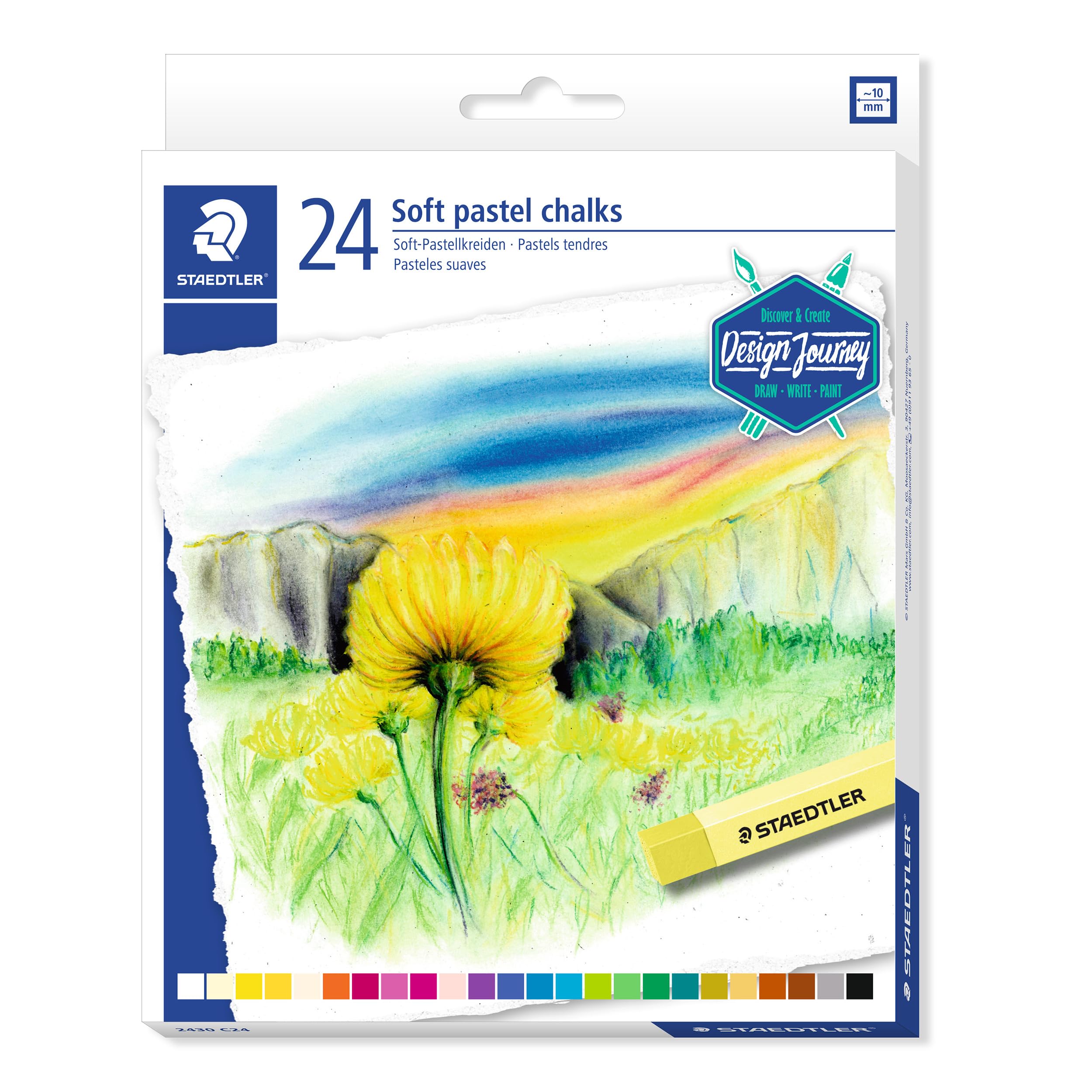 STAEDTLER 2430 C24 Design Journey Soft Pastel Chalks - Assorted Colours (Pack of 24) — image 1