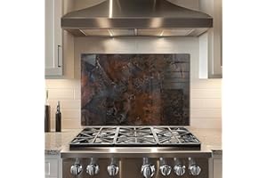 Fzxwyishu Kitchen Backsplash, Old Wall Pattern Tempered Glass Stove Splashback,Kitchen Wall Decoration Art,Stove Back Cover,Easy to clean kitchen decorative tiles,Non UV Printing (30"x20"(76.2x50.8cm))