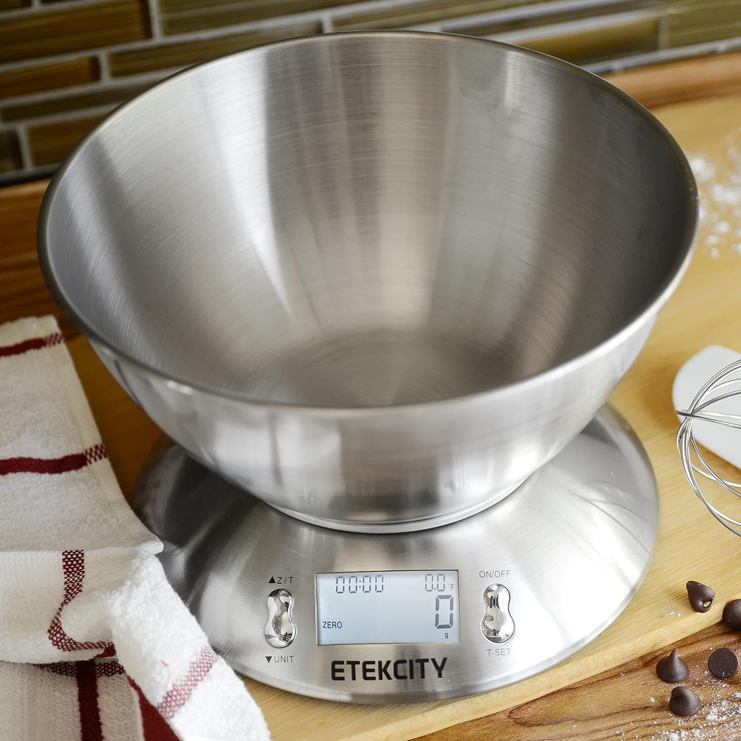 Etekcity Food Scale with Bowl, Timer, and Temperature Sensor, Digital Kitchen Weight for Cooking and Baking, 2.06 QT, Silver: Kitchen & Dining