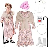ZeroShop 100 Days of School Costume for Kids Girls Old Lady Granny Dress 100th Year Grandma Outfit
