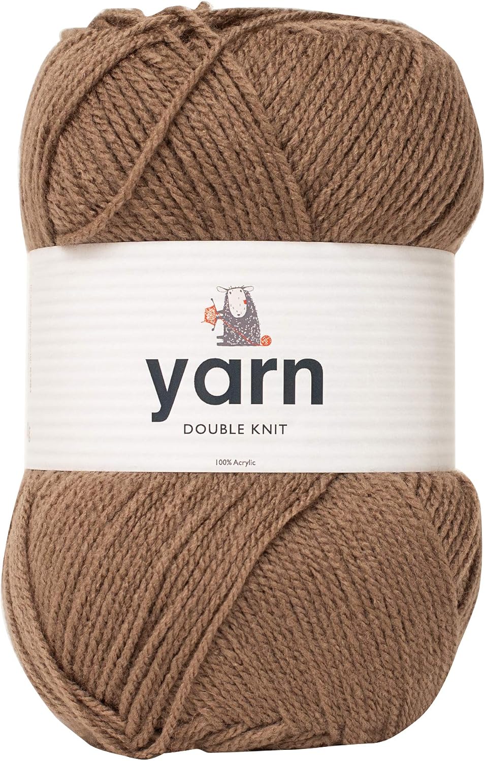 Korbond DK Brown Yarn - 100g Acrylic Wool - Lightweight, Hypoallergenic & Durable Double Knit Crochet Yarn Knitting Wool (290m Total)