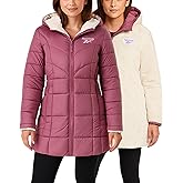 Reebok Womens Winter Jacket - Sherpa Fleece Lined Reversible Insulated Puffer Parka Winter Coats for Women with Faux Fur Hood