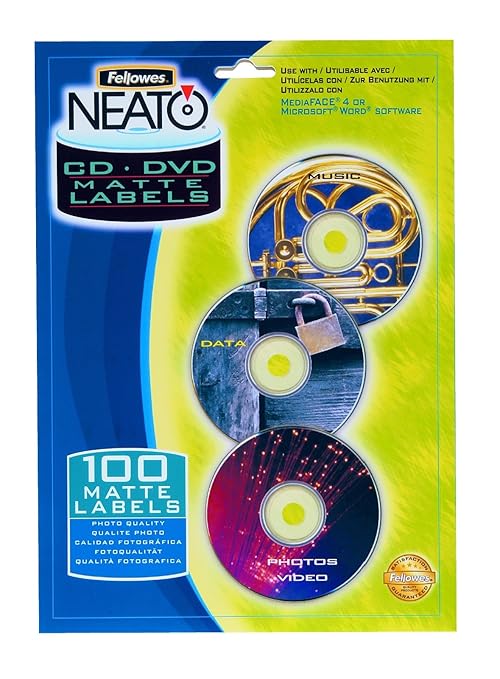 Fellowes neato full face cd dvd labels