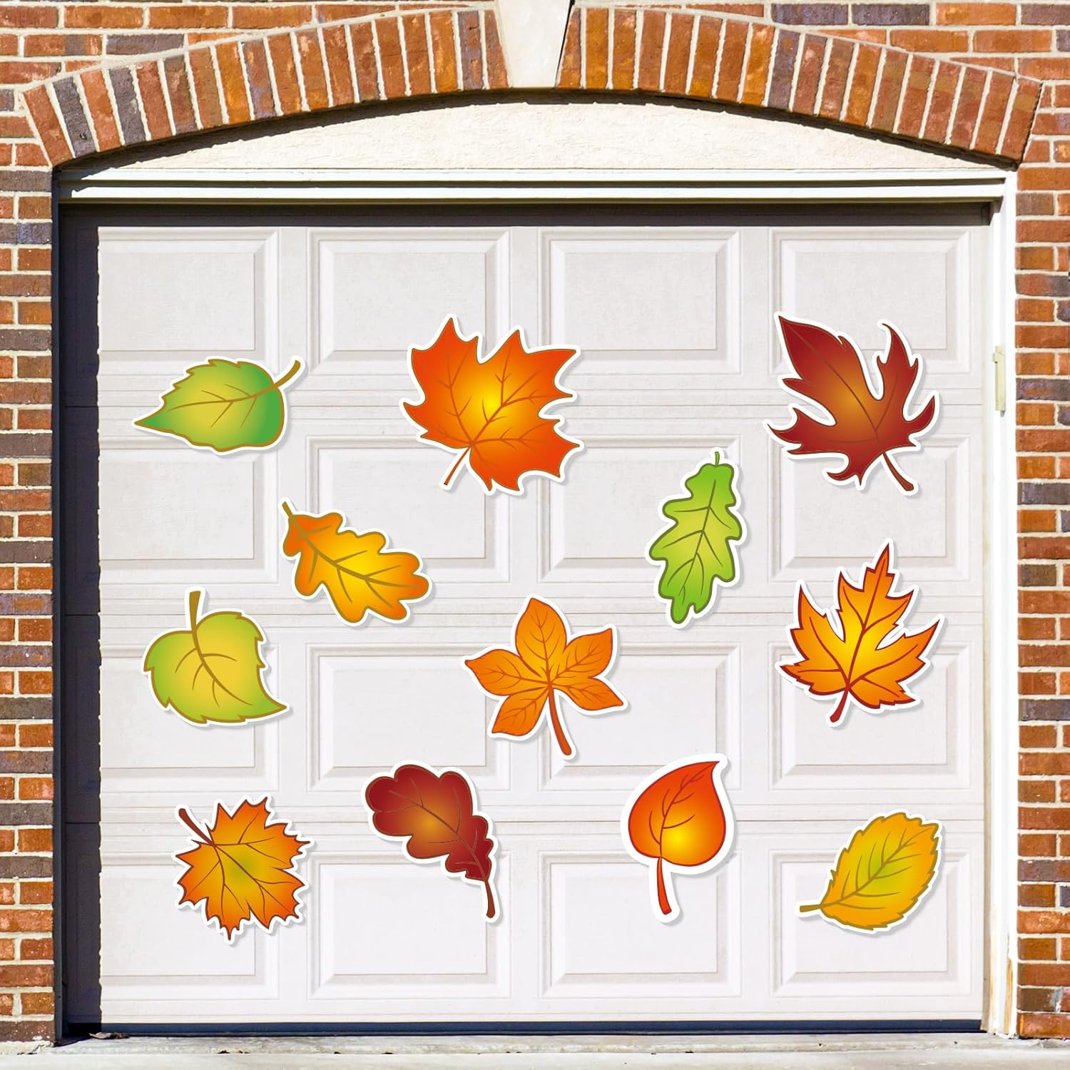 Garage Door Decorations - Whaline Fall Leaves Garage Decoration Magnet Stickers Maple Leaf Magnet Decals Refrigerator Stickers Colorful Garage Door Decals for Autumn Holiday Halloween Thanksgiving Party Home Decor, 12 Pieces