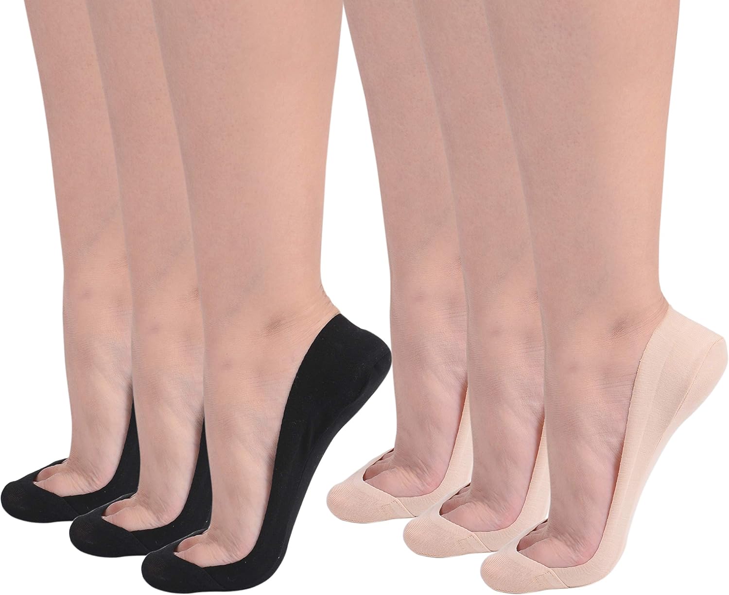 Flammi Women's TRULY No Show Socks for Flats Non Slip Cotton Ultra Low Cut Liner Socks at  Women’s Clothing store