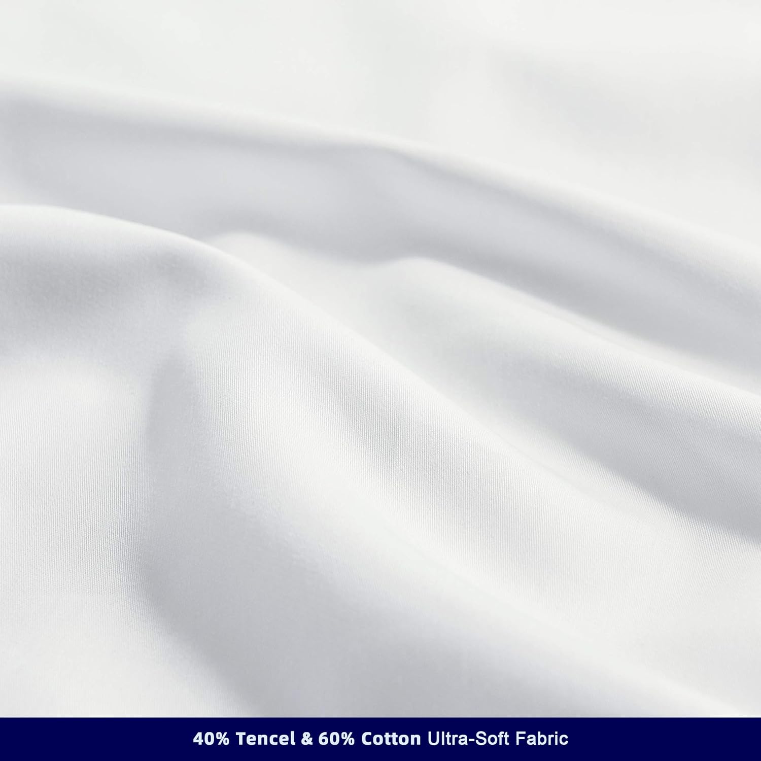 subrtex Duvet Cover Set Bedding Sets 40% Tencel 60% Cotton 3-Piece Duvet Covers Breathable with Button Closure Full/Queen 2 Pillowcase Ultra Soft Lightweight for Hotel, Room (Full/Queen,White): Home & Kitchen
