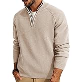 PJ PAUL JONES Mens Quarter Zip Pullover Sweater Turtleneck Raglan Long Sleeve Sweaters