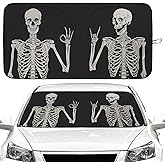 Skull Car Windshield Sun Shade Foldable Sunshade Front Window Cover Sun Visor Protector Accessories (59x27.5 inches)