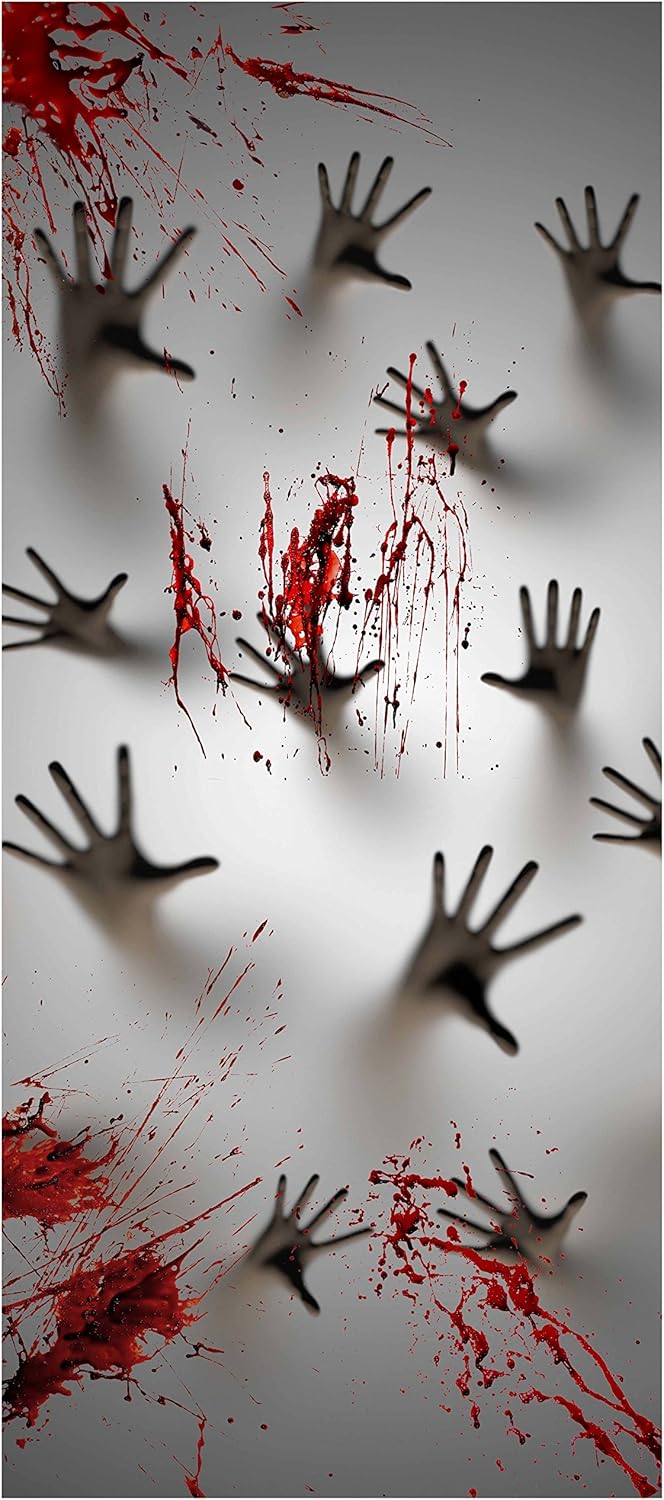 Joiedomi Halloween Haunted House Decoration Window Door Cover Zombie Hands 72X30 Inches