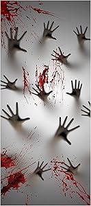 Joiedomi Halloween Haunted House Decoration Window Door Cover Zombie Hands 72X30 Inches