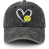 Pickleball Baseball Cap for Men Women, Funny Adjustable Embroidered Cotton Outdoor Sport Pickle Ball Heart Hat