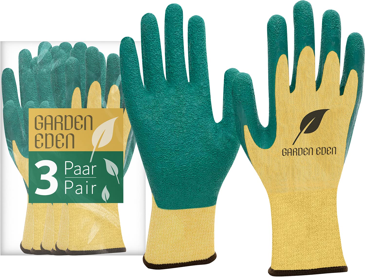 ACE 3x Garden Eden Gardening Gloves EN 388 | Work Glove for Gardening - Non Slip - Allround Grip - Breathable - for Men & Women - XL