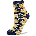 For Bare Feet NCAA Argyle Fuzzy Sleep Socks-Medium