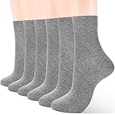 ATBITER Women's Thin Cotton Crew Socks - Soft Above Ankle Bootie Casual Dress Socks 6-Pairs