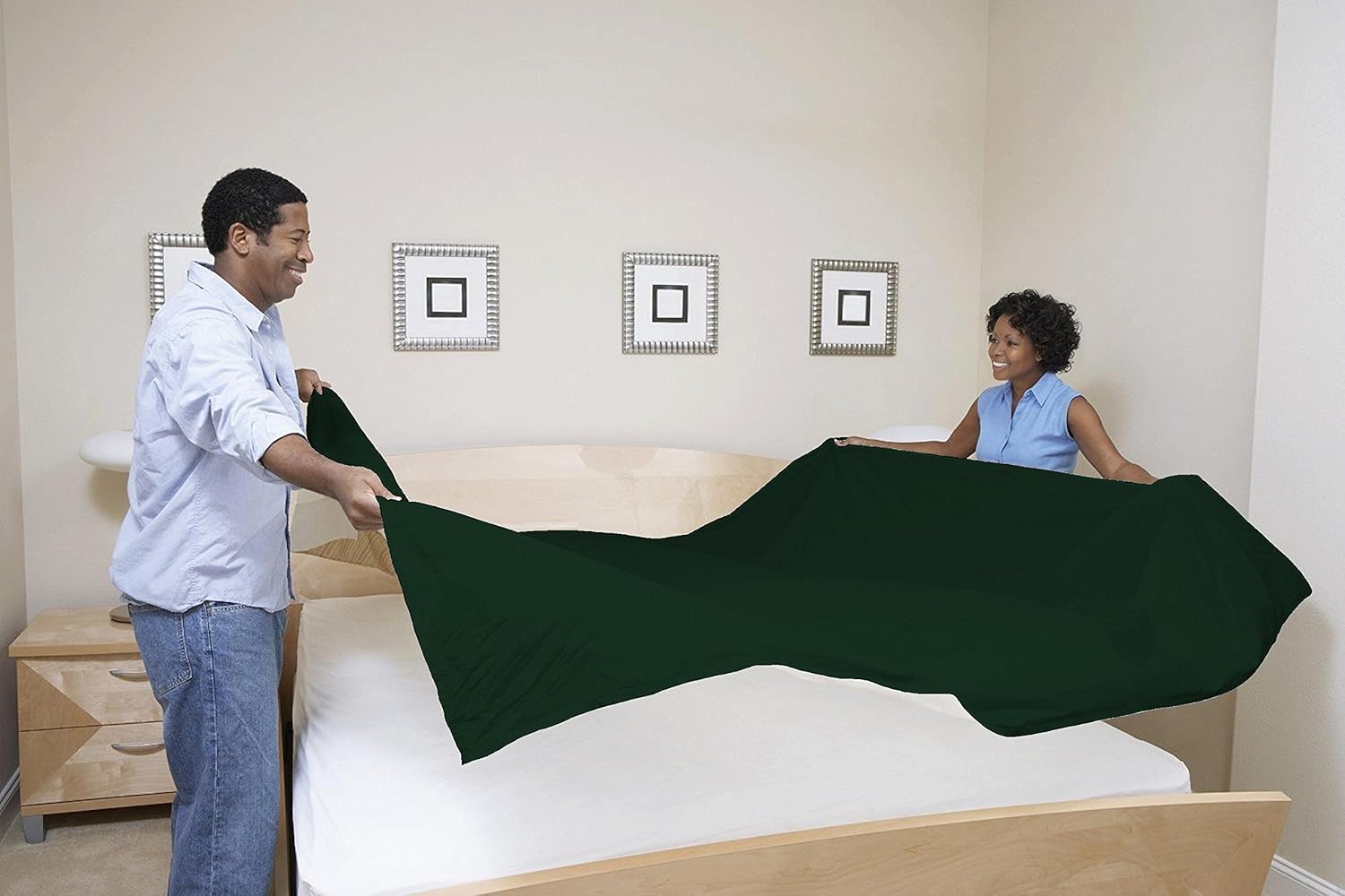 Crescent Bedding Flat Sheet Only - 200 Thread Count 100% Cotton - Soft and Comfy (Full, Hunter): Home & Kitchen
