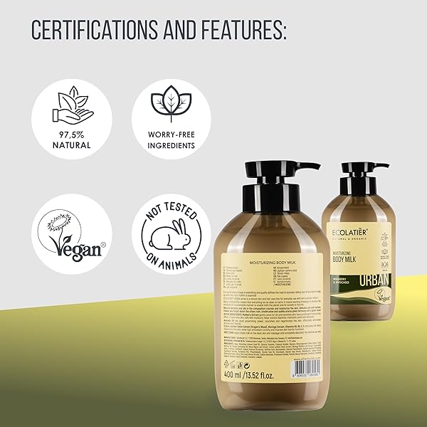 ECOLATIÈR MOISTURIZING BODY MILK – HYDRATING BODY LOTION FOR DRY SKIN, 97.5% NATURAL, VEGAN CERTIFIED WITH MULBERRY & AVOCADO OIL, LIGHTWEIGHT & NON-GREASY FORMULA FOR WOMEN & MEN – 13.5 FL OZ