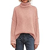PRETTYGARDEN Womens Turtleneck Long Sleeve Sweater 2025 Fall Trendy Loose Fit Knit Tops Oversized Pullover Sweaters