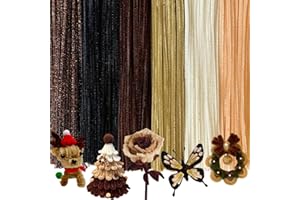NAFUXIAJJIA 200 PCS 6 Colors Brown Pipe Cleaners Chenille Stems,Pipe Cleaners Craft,Pipe Cleaners Set for DIY Art and Craft Projects（Gradient Brown）
