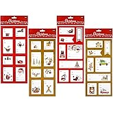 Jactales Christmas Gift Tag Stickers - Gold & Red Foil,Large Xmas Present Label Stickers for Gift Bags, Self Adhesive Holiday Wrapping Name Tags,to and from Sticky Tags,Just Peel and Stick On,96 PCS