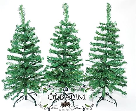 Amazon De 3 Teile Set Ca 100 Cm Hoher Weihnachtsbaum 3 Stuck In Premium Qualitat Tannenbaum